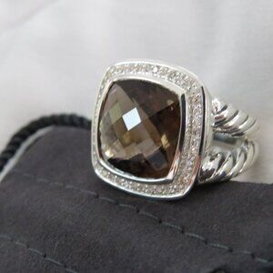 Albion Smoky Quartz with Diamonds Ring